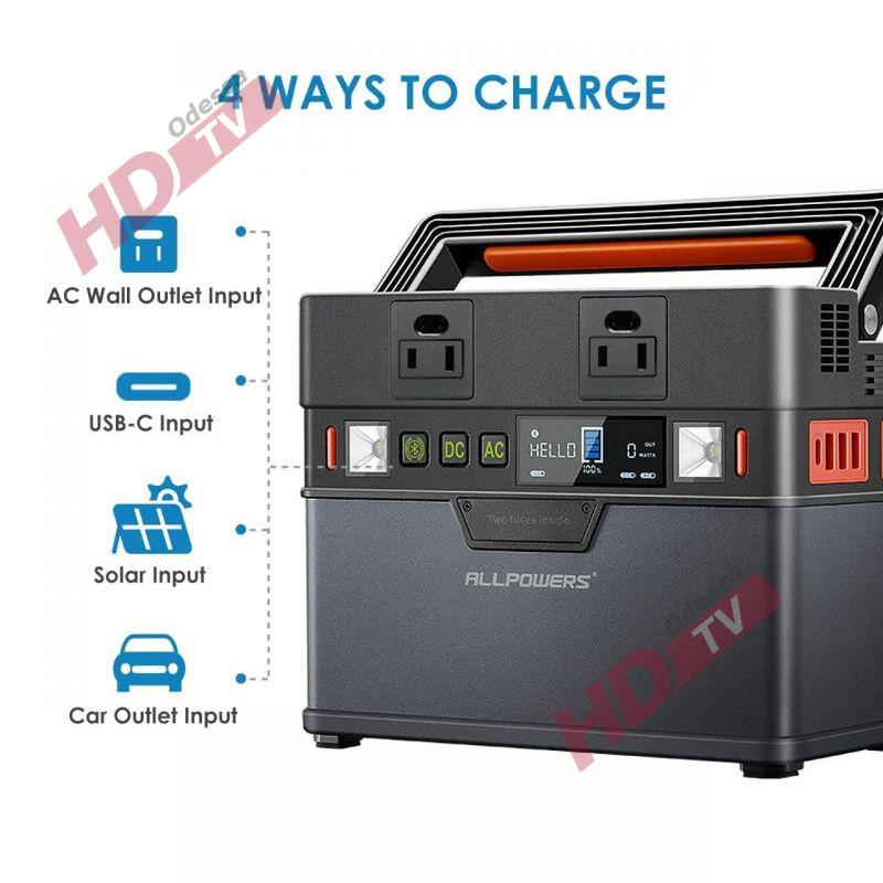 Зарядка станція Allpowers S700 606Wh 164000 mAh 700W Portable Power Station